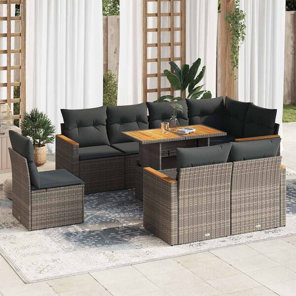 vidaXL Garden Sofa Set Grey