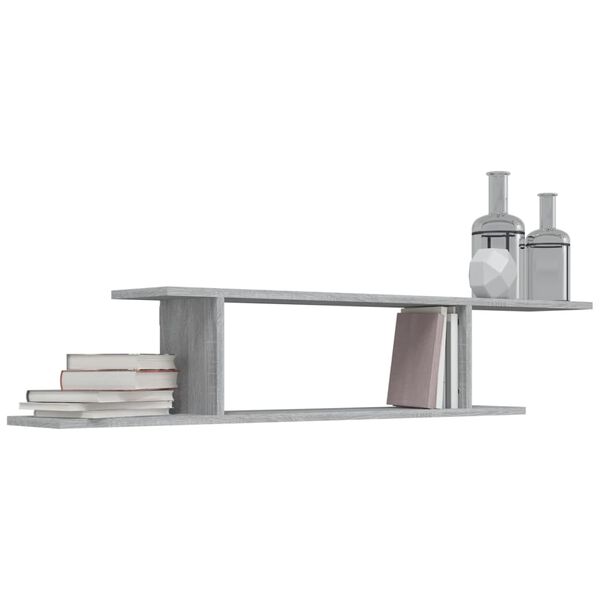 vidaXL Wall-mounted TV Shelf Grey sonoma Engineered Wood