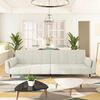 vidaXL Sofa Bed Cream Velvet, wood, metal Large