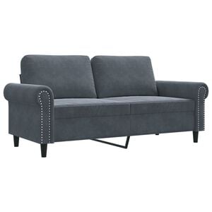 vidaXL 2-seater Sofa Dark Gray Velvet (100% polyester), Metal, Foam