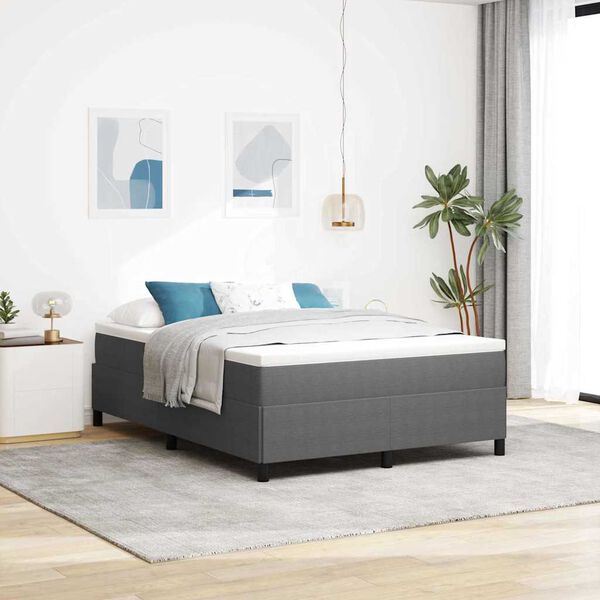 vidaXL Bed Frame Light gray 55.1" x 74.8" Corduroy fabric