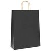vidaXL Paper Bags 50 pcs with Handles Black 12.6x4.7x16.5"