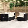 vidaXL Garden Lounge Set Black PE rattan Standard Modular