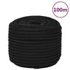 vidaXL Work Rope Black 0.55 " 328.1 ' Polyester
