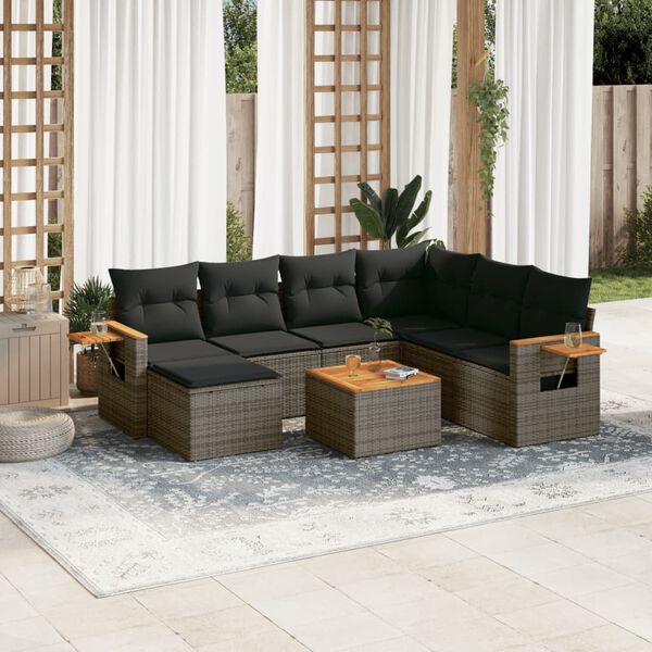 vidaXL Garden Sofa Set Gray, Dark Gray