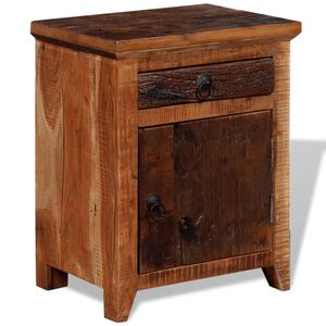 vidaXL Nightstand Brown Solid Acacia and Reclaimed Wood Small