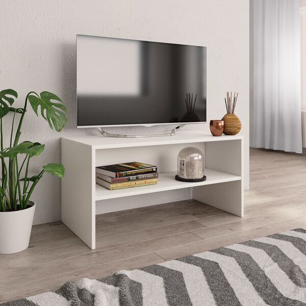 vidaXL TV Cabinet White Engineered wood Compact TV Cabinet Rectangular
