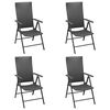 vidaXL Dining Set Black PE Rattan, Aluminum, Glass Small