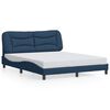 vidaXL Bed Frame Blue 100% polyester fabric, metal, solid pine wood, plywood
