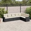 vidaXL Garden Sofa Set Black PE Rattan Large Adjustable Feet
