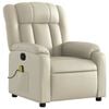 vidaXL Massage Recliner Chair Cream Faux leather Large