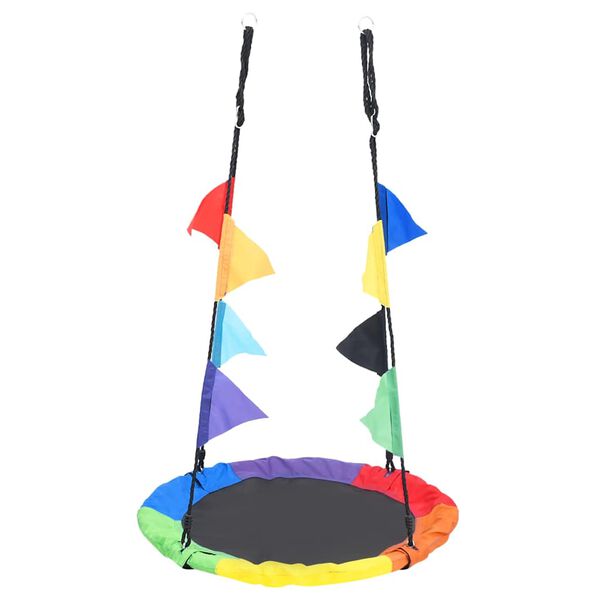 vidaXL Swing Multicolor Oxford fabric, PP mat, Steel 40 in Diameter