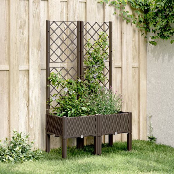 vidaXL Garden Planter Brown Polypropylene Medium Garden Planter