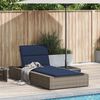 vidaXL Patio Sunbed Grey PE Rattan Standard Adjustable Armrests