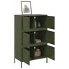 vidaXL Highboard Olive Green Steel Large Highboard Rectangular