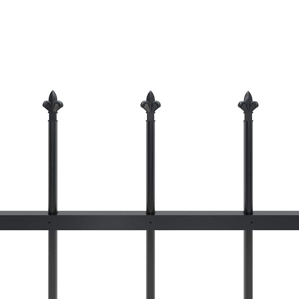vidaXL Garden Fence with Spear Top Steel 281.3"x47.2" Black