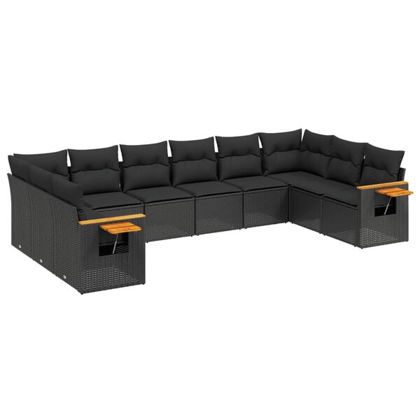 vidaXL Garden Sofa Set Black