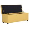 vidaXL Bench Yellow Polyester, Wood Large Storage Bench Rectangular