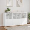 vidaXL Sideboard White Engineered wood, glass Large Sideboard