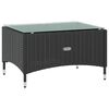 vidaXL Garden Lounge Set Black PE rattan, powder-coated steel, glass