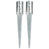 vidaXL Ground Spikes 2 pcs Silver 3.1x24.0" Galvanised Steel