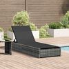 vidaXL Sun Lounger Reclining 1-person Gray 60 x 200 x 27cm poly rattan