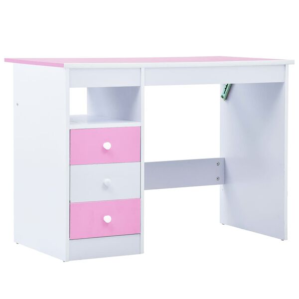 vidaXL Child Desk Pink and White Engineered Wood Medium Tiltable