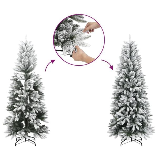 vidaXL Artificial Christmas Tree White Polyethylene 70.9 in Foldable