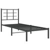 vidaXL Bed Frame Black Powder-Coated Steel Twin Bed Frame Rectangular