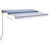 vidaXL Retractable Awning Blue and White