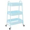 vidaXL Storage Trolley 3-Tier Blue 16.5x16.3x30.3" Steel