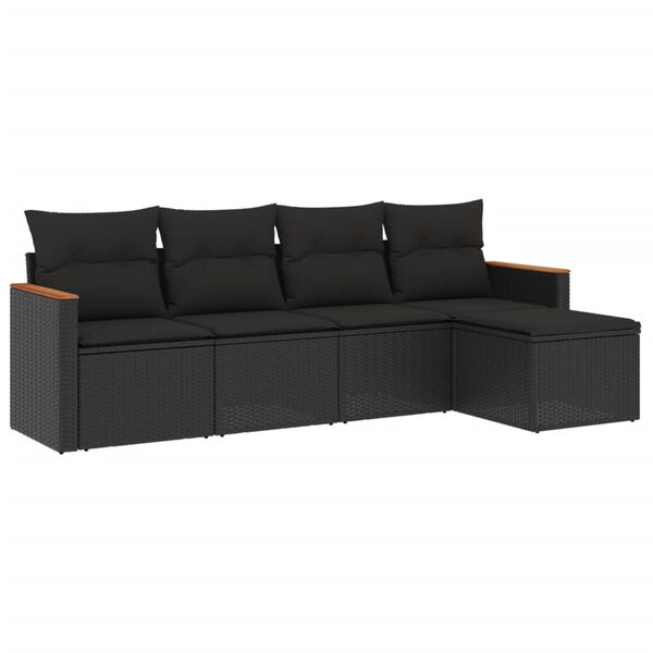 vidaXL Garden Sofa Set Black