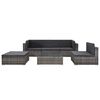 vidaXL Sofa Set Grey Polyethylene Rattan 6 Piece Set Modular