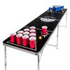 HI Beer Pong Table Black MDF with melamine, Aluminum Large Collapsible