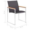 vidaXL Patio Chairs 4 pcs Textilene and Stainless Steel Gray