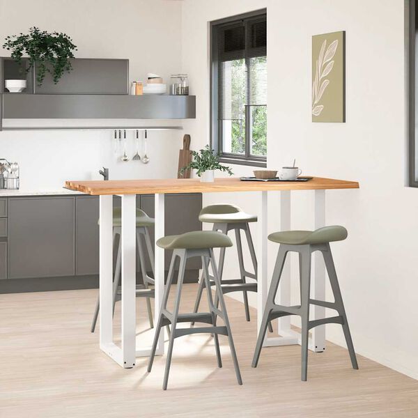 vidaXL Bar Table Light brown Solid oak wood Large Adjustable Feet