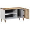 vidaXL TV Cabinet Natural Mango with White Paint