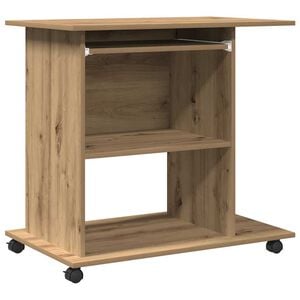 vidaXL Computer Desk Artisan oak Engineered wood Compact