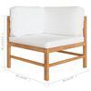 vidaXL Garden Lounge Set Cream Teak wood, Polyester Seats Many
