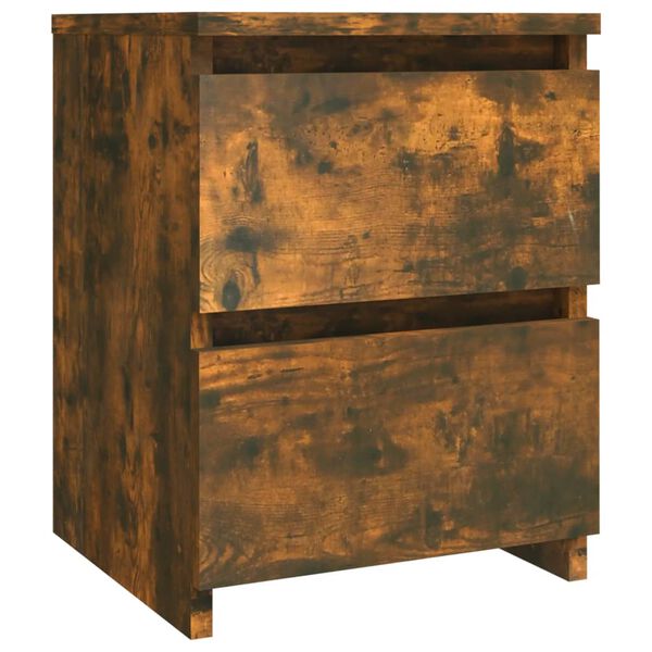 vidaXL Bedside Cabinet Smoked Oak Engineered Wood Compact