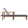 vidaXL Sunlounger Black PE Rattan, Solid Acacia Wood Standard Sunlounger