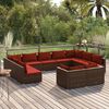 vidaXL Garden Lounge Set Brown PE rattan, powder-coated steel, plastic