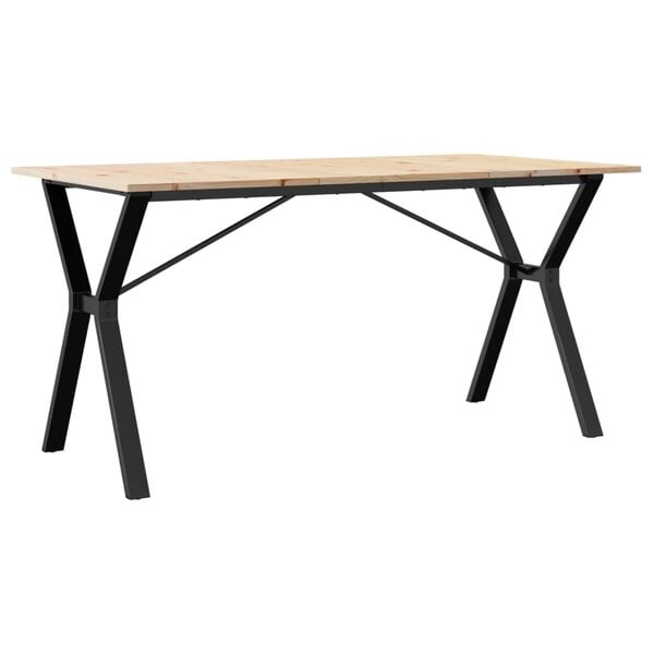 vidaXL Dining Table Natural wood Solid pine wood Large Durable