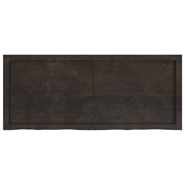 vidaXL Bathroom Countertop Dark Brown 47.2 x 19.7 x (0.8-2.4) " Treated Solid Wood