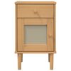 vidaXL Bedside Cabinet Brown Solid pine wood with UV varnish finish Small