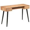 vidaXL Writing Table Natural wood with black legs Solid acacia wood Medium