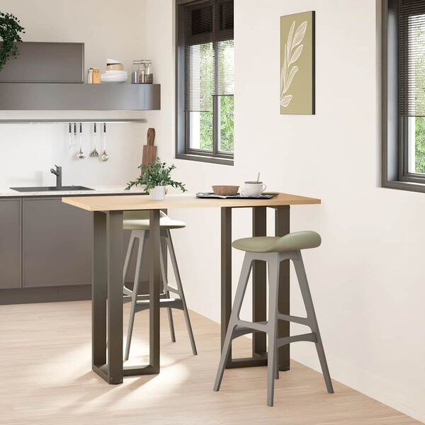 vidaXL Bar Table Legs T-Shaped&nbsp;2 pcs Natural Steel 19.7 x 13.8 x (39.4-39.8) " Steel