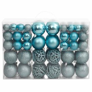 vidaXL Christmas Bauble Set of 100 Turquoise Polystyrene Variety pack