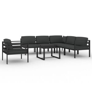 vidaXL Patio Lounge Set Modular Garden Lounge Set Rectangular Modern