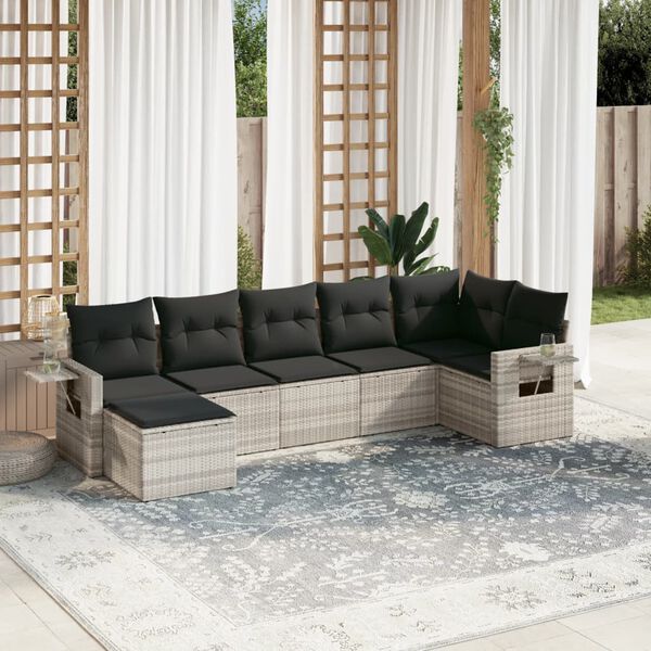 vidaXL Garden Sofa Set Light Grey, Dark Grey